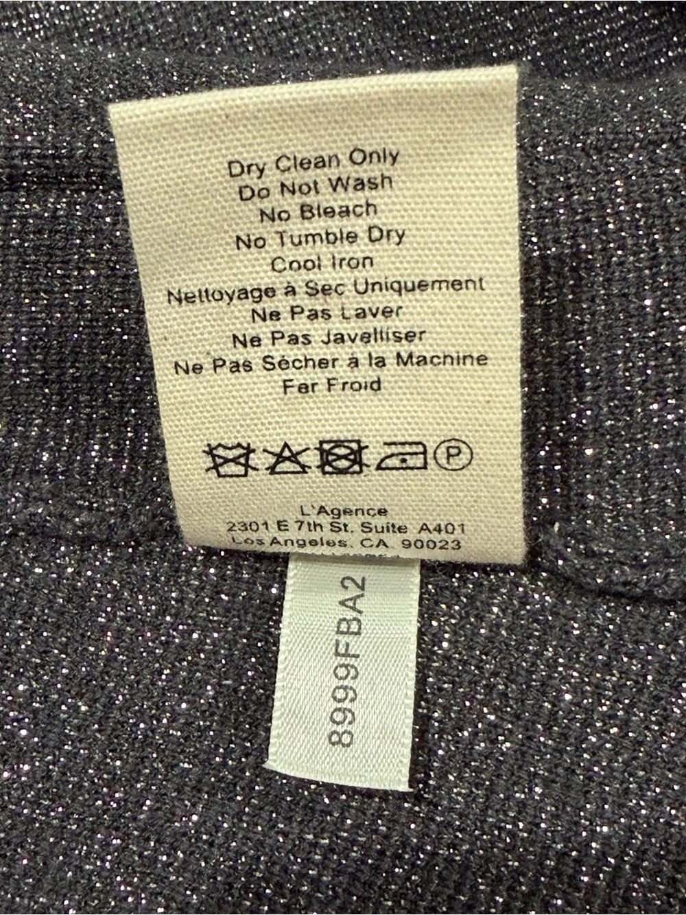 L'AGENCE Dark Shadow Silver Lurex Kenzie Metalic Knit Double Breasted Blazer NWT - Picture 6 of 7